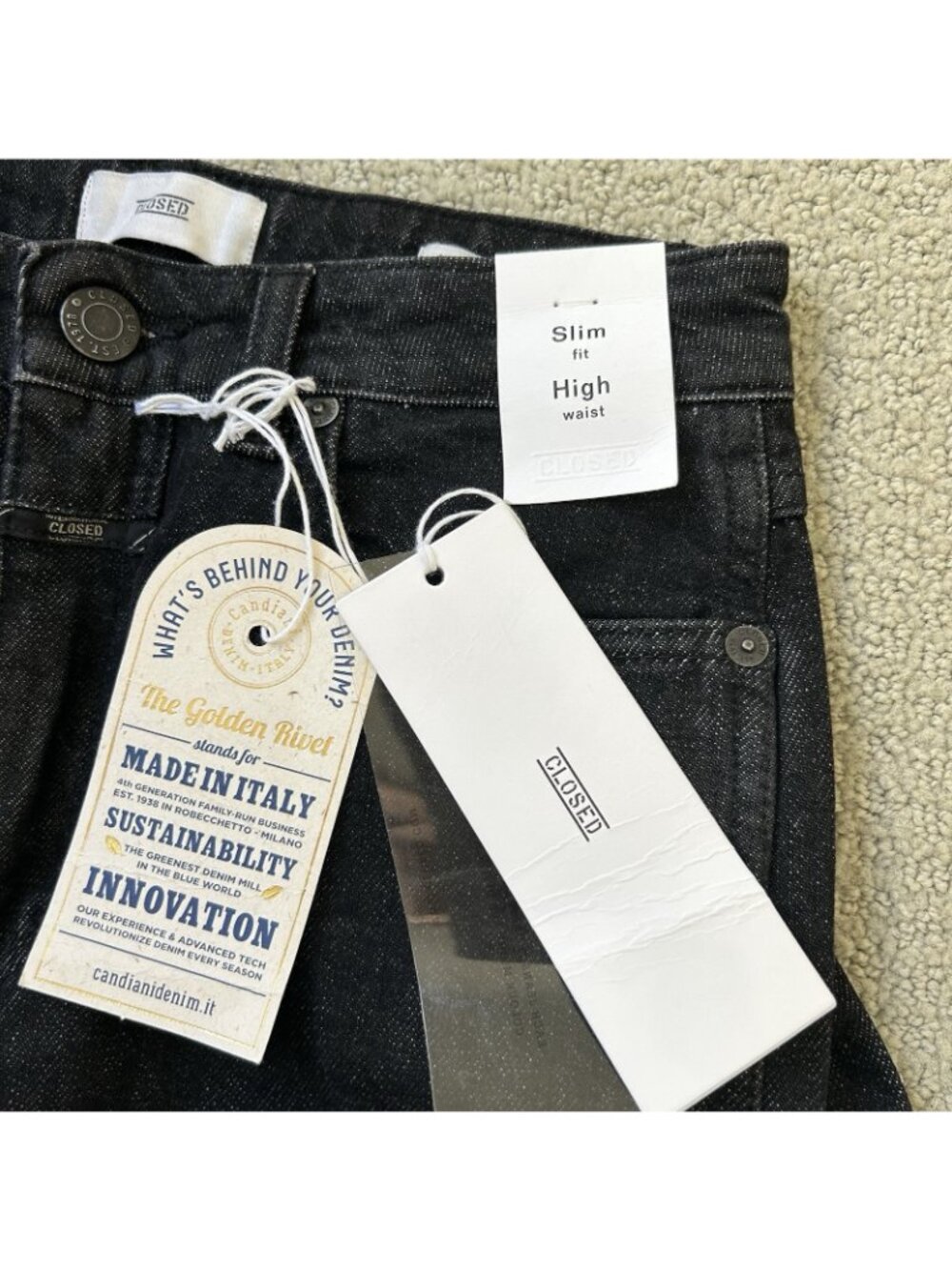 NWT CLOSED Womens Dark Wash High Waist Slim Fit Straight Leg Jeans Milly Size 24 - Picture 15 of 16